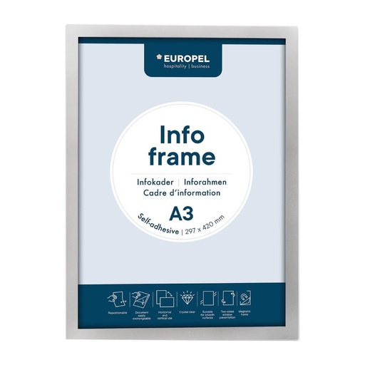 [HU453] Europel Infolijst / Zelfklevende Set 2 Stuks A3 Zilver