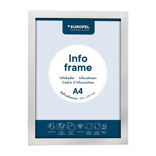 [HU455] Europel Info Frame / Zelfklevende Set 2 Stuks A4 Zilver