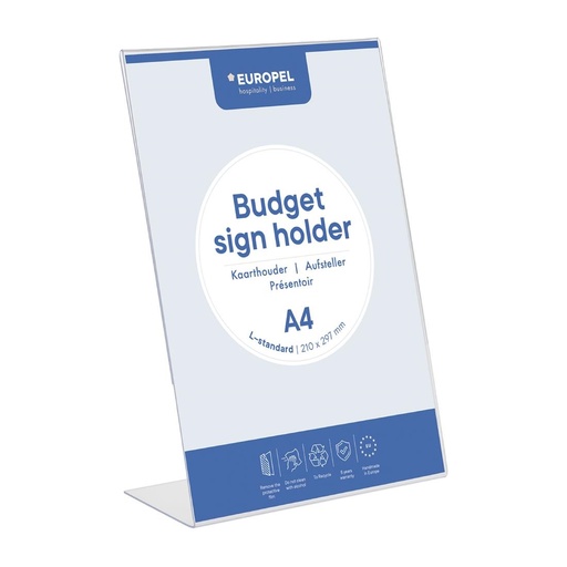 [HU463] Europel Bordhouder Budget L-Stand A4 Portret