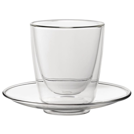 [CP884] Utopia Dubbelwandig Cappuccinoglas En Schotel 220ml (Pak Van 6)