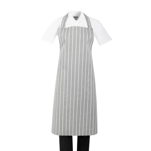 [BA111] Whites Schort Grijs Wit Slagers Streep