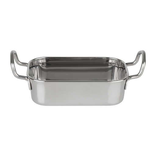 [HY122] Olympia Tafelpresentatie Rechthoekige Schotel Roestvrij Staal 140x90mm