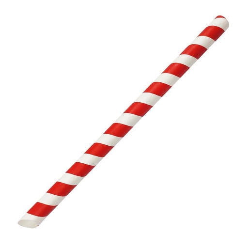 [HU368] Fiesta Composteerbare Bubble Tea Rietjes Rood & Wit 12X210mm (Verpakking Van 150)