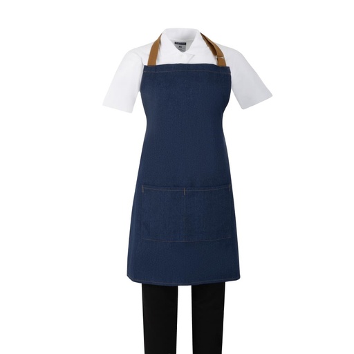 [BA158] Southside Denim Blauw Short Met Bruine Bandjes