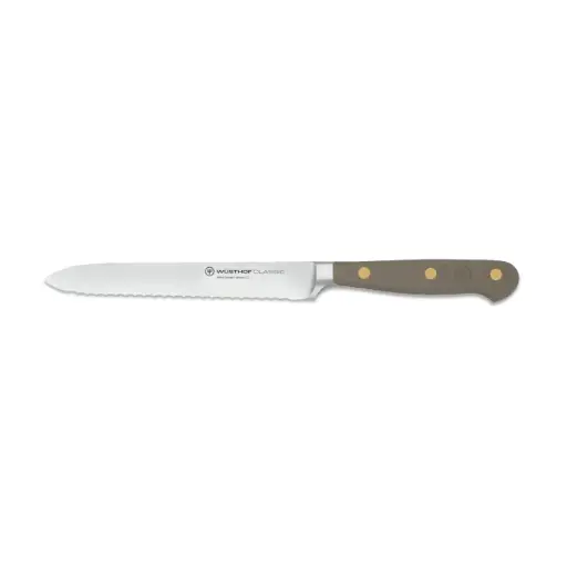 Worstmes 14 cm met golfsnede - Velvet Oyster - Wüsthof Classic
