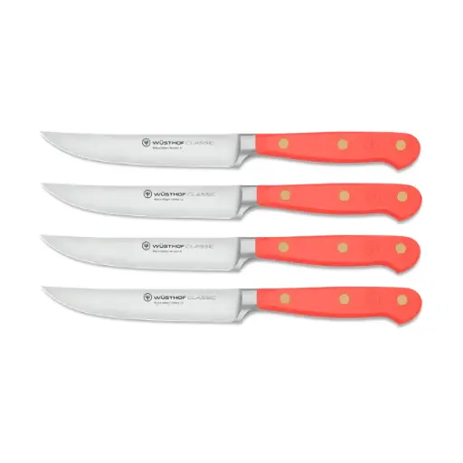 Steakmessenset 4 delig - Coral Peach - Wüsthof Classic