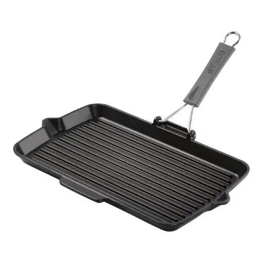 Staub Grill Pans Grillpan met schenktuit 34 x 21 cm, Zwart