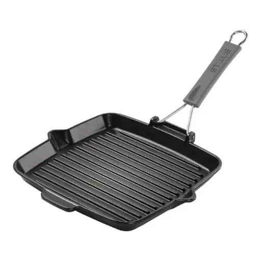Staub Grill Pans Grillpan met schenktuit 24 cm, Zwart