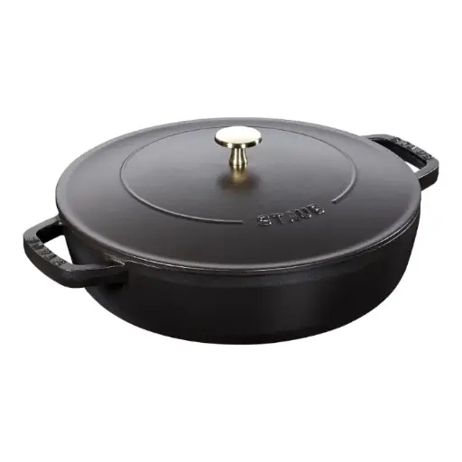 Staub Braisers Sauteerpan Chistera 24 cm / 2,5 l, Zwart