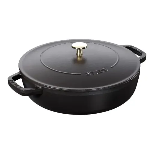 Staub Braisers Sauteerpan Chistera 28 cm / 3,7 l, Zwart