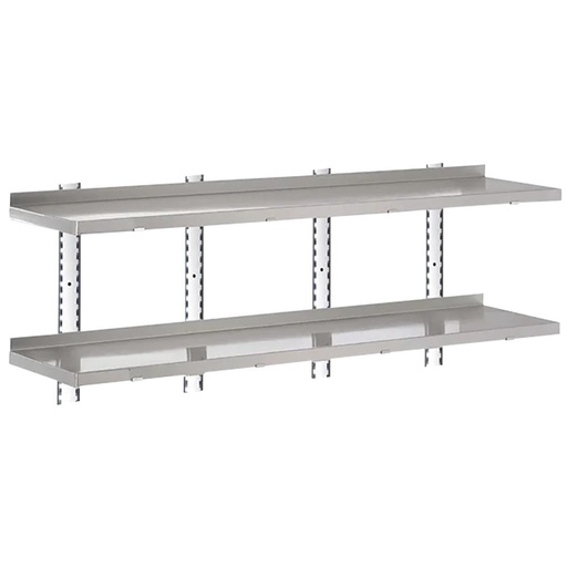 [HZ766] Gastro-M Complete wandplankenset 2 niveaus 200x40cm - volledige montageset (excl. schroeven)