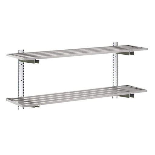 [HZ772] Gastro-M complete wandplankenset 2 niveaus 120x40cm - volledige montageset (excl. schroeven)