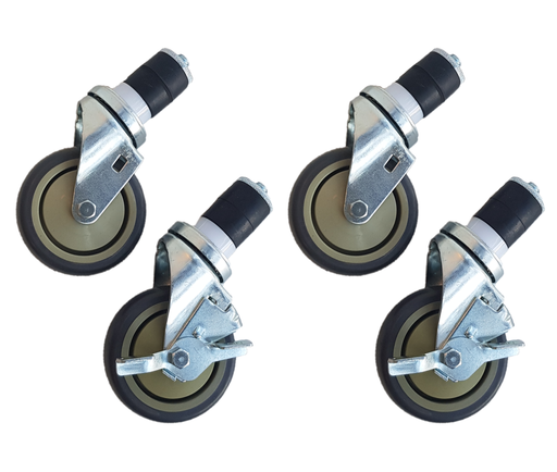 [09300938] Maxima Werktafel wielen 4 stuks- 2 met rem - 4 inch / 10,2 cm 09300938