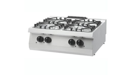 [09396119] Maxima Heavy Duty Kookplaat - 4 Pitten - Dubbel - 70 cm Diep - 30 kW - Gas 09396119